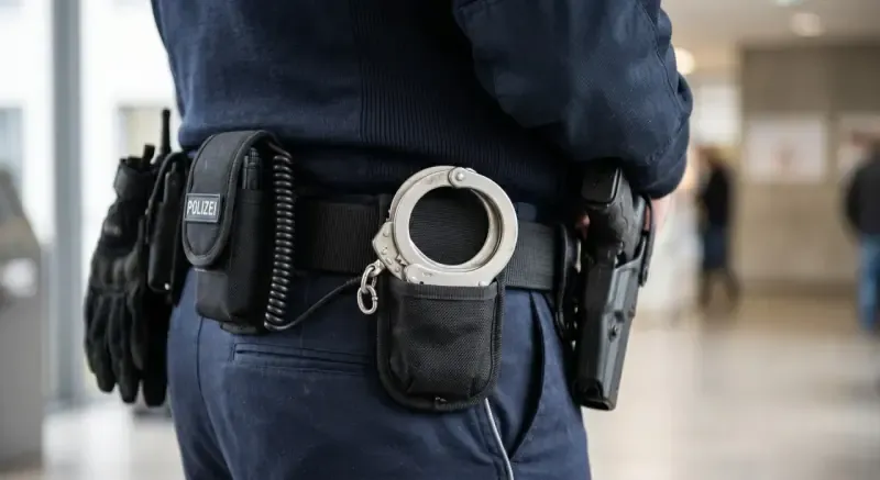 Justizia-Statue vor Gerichtsgebäude — Symbol für drohende Geld- oder Freiheitsstrafe